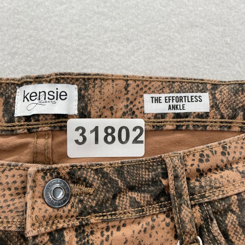 Kensie Jeans The Effortless Ankle Women's 12/31 Brown Stretch Denim Snakeskin - Picture 5 of 13